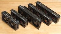 A group of RDNA 4 Radeon cards 