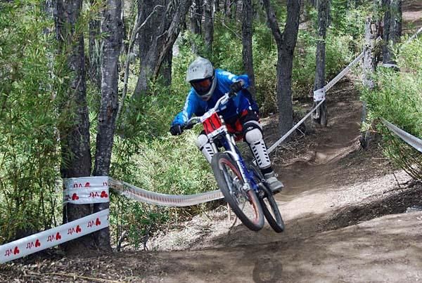 A downhill racer at the Copa Chile.