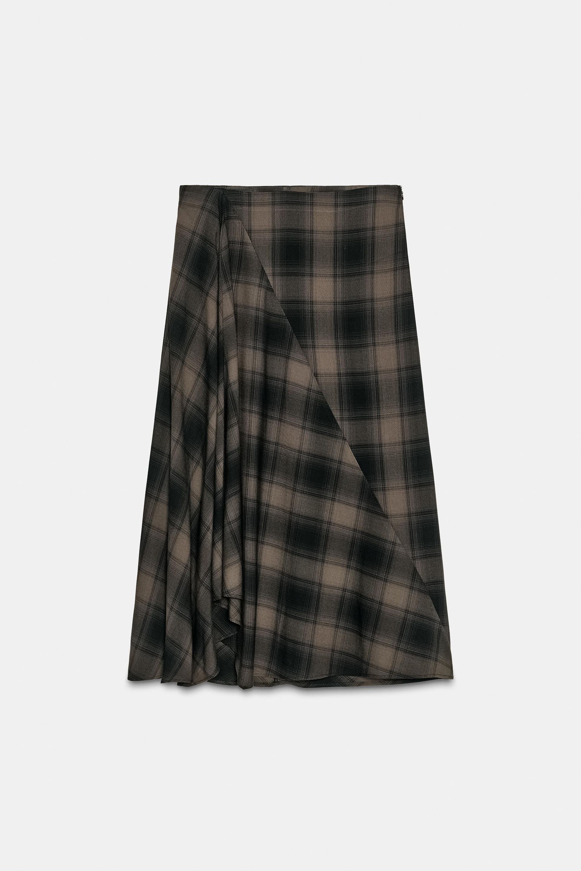 Plaid Midi Skirt
