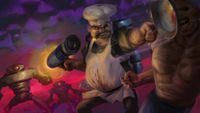 PO'ed keyart showing a chef fighting enemies with a bloody frying pan.