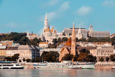 Fishermen's Bastion and Buda skyline on a sunny summer day, Budapest, Hungary.