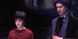Daniel Radcliffe and Ian Hart in Harry Potter and the Sorcerer's Stone
