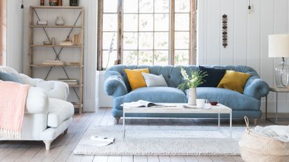 Add colour pops to a modern living room