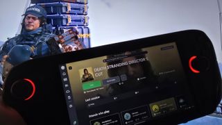 Death Stranding running on an Xbox Ally X