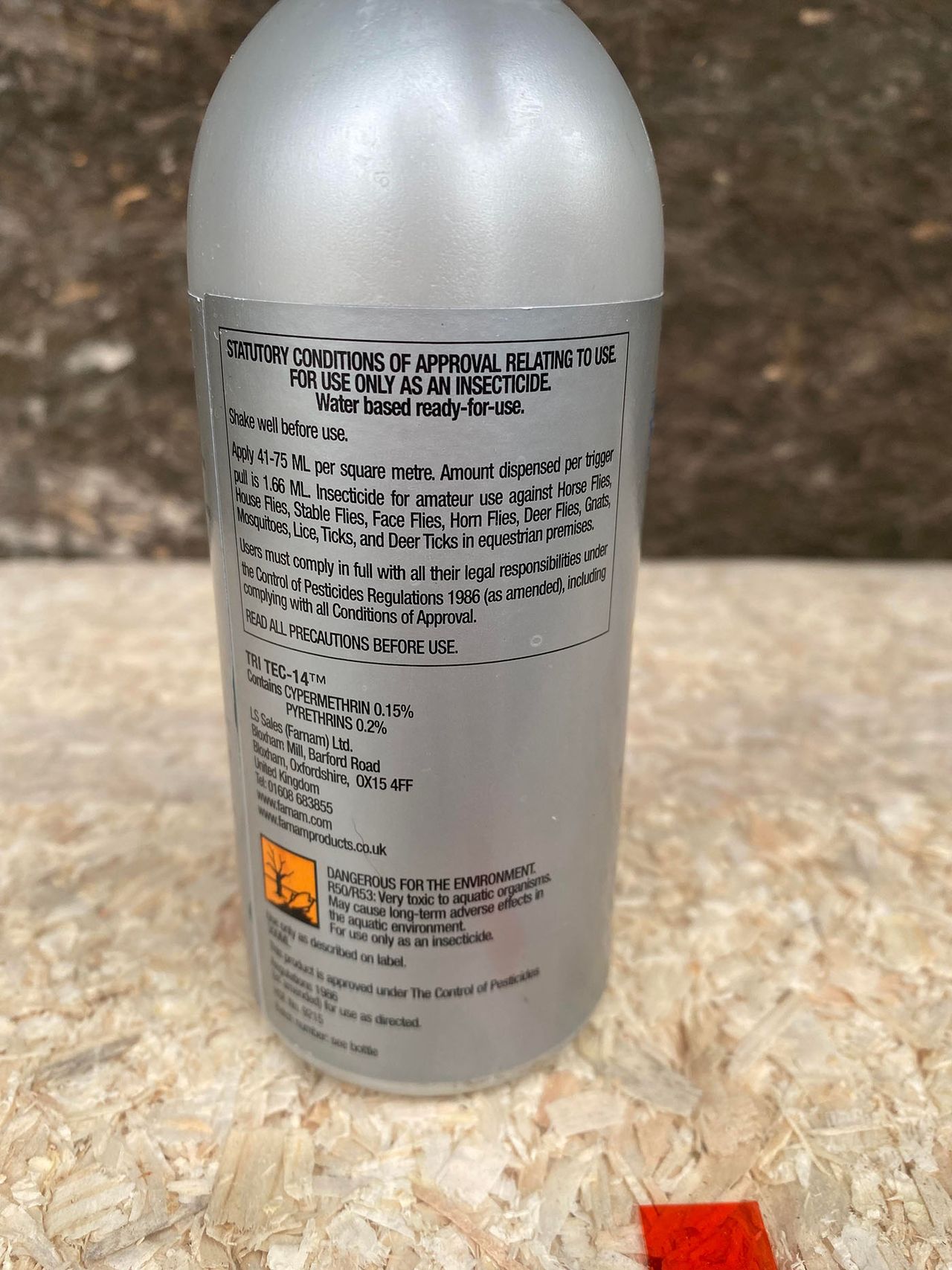 Tri Tec 14 fy spray label