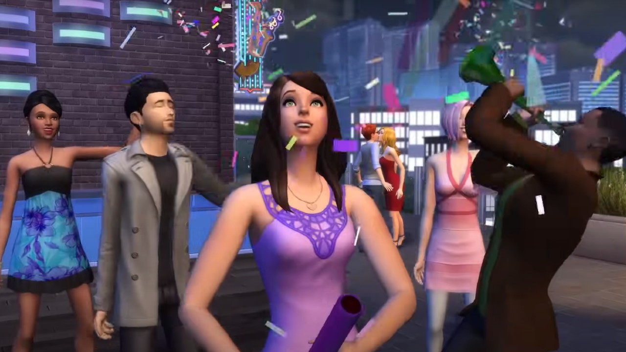 A shot of sims in The Sims 4