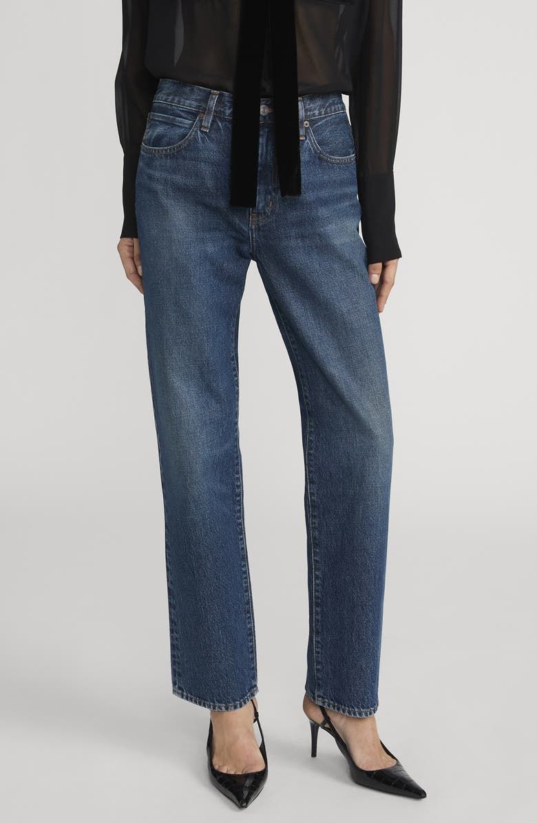 The Hang High Waist Ankle Straight Leg Jeans