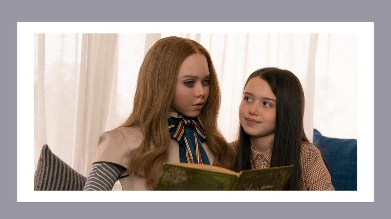 M3GAN and Cady reading Alice in Wonderland