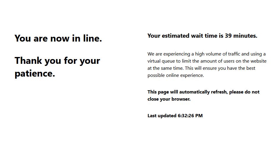 You are now in line.