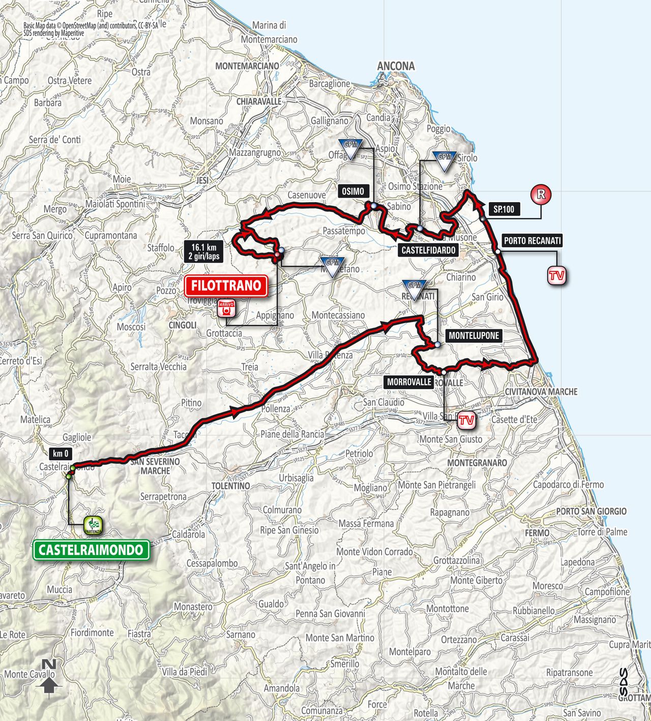 Tirreno-Adriatico stage 5: Castelraimondo-Filottrano