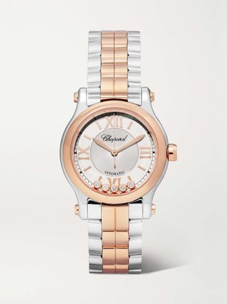 Happy Sport Automatic 30mm 18-Karat Rose Gold, Stainless Steel and Diamond Watch