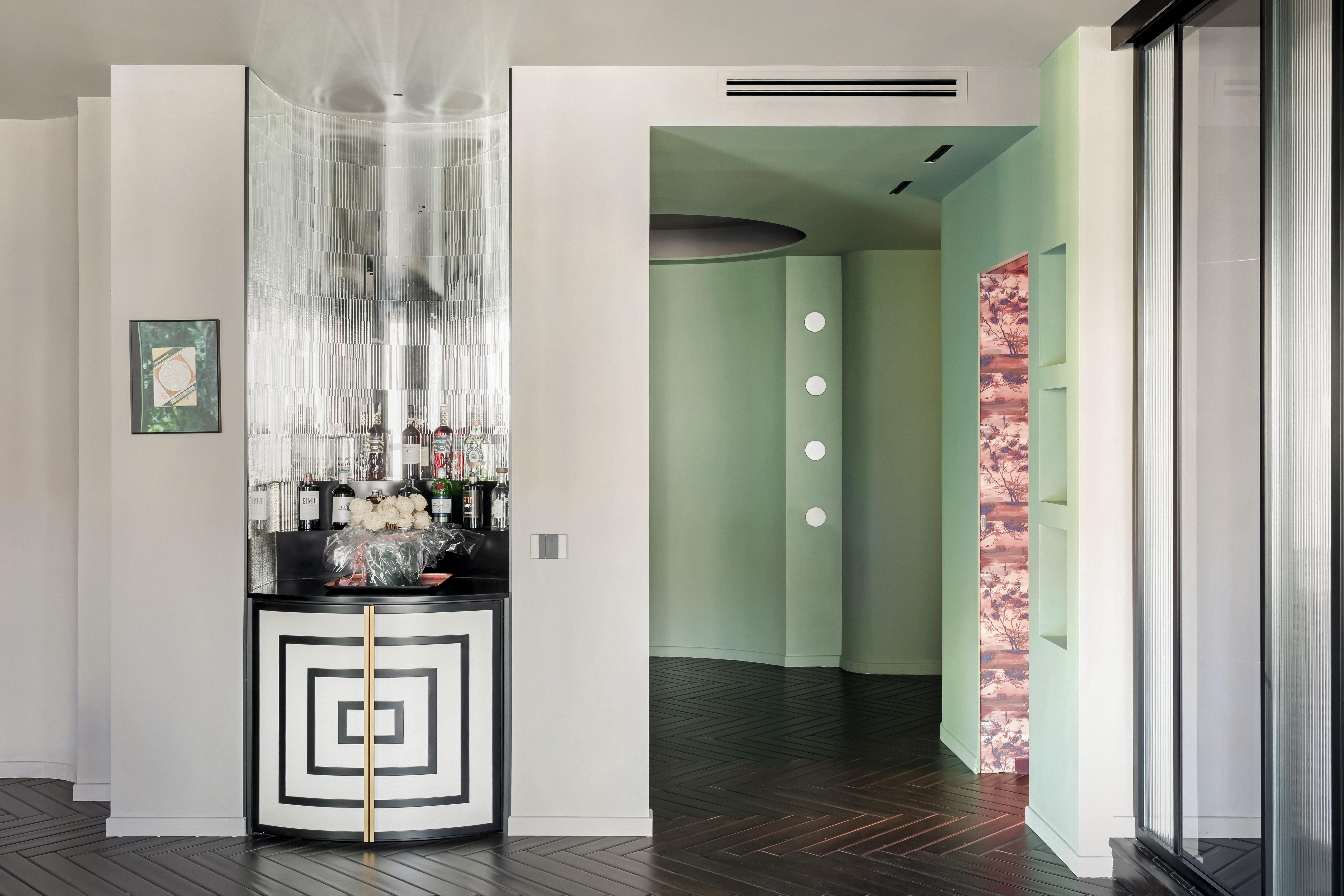 colourful interior of Milanese apartment