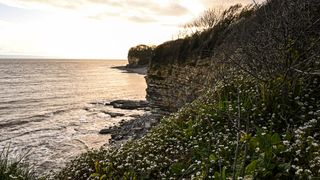 How to do seascape photography: image shows a seascape showing cliff and sea