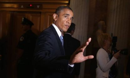 President Barack Obama: Confounding liberals on Syria.