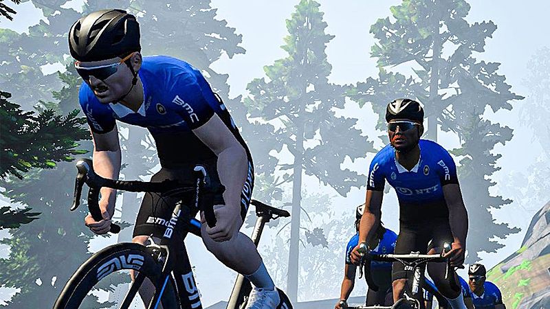 Pro riders on Zwift