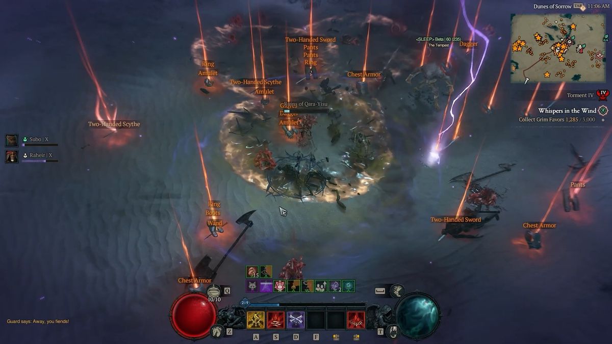 Diablo 4 gameplay with raining loot