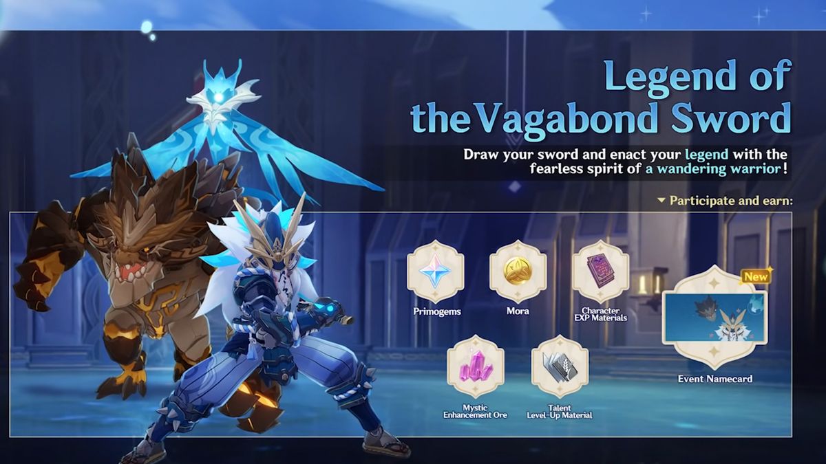 Genshin Impact Legend of the Vagabond Sword event