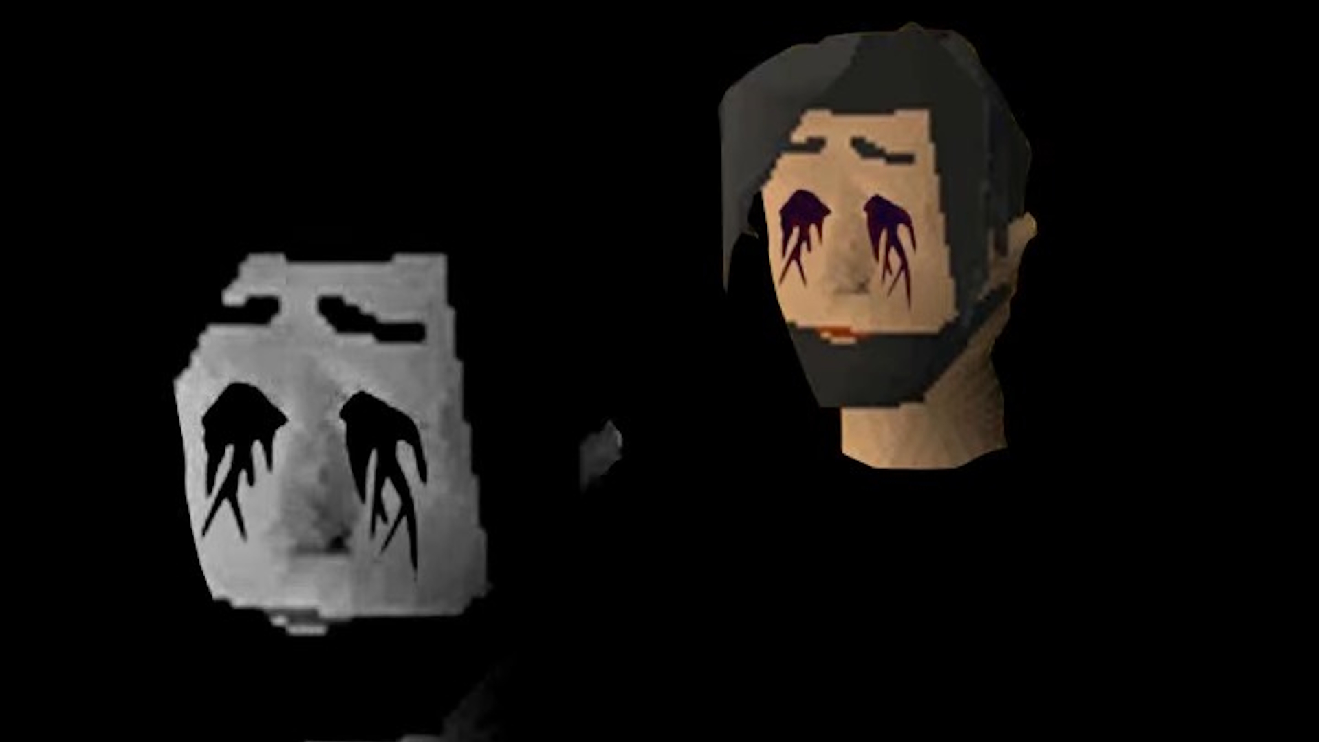 Old School RuneScape NPC head on black background