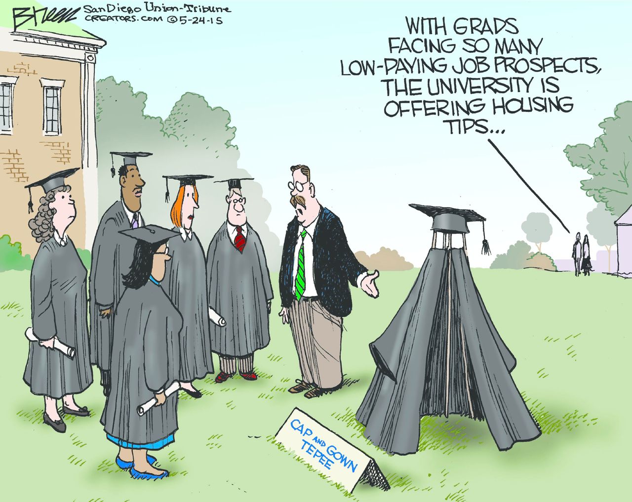 Editorial cartoon U.S. College Graduates