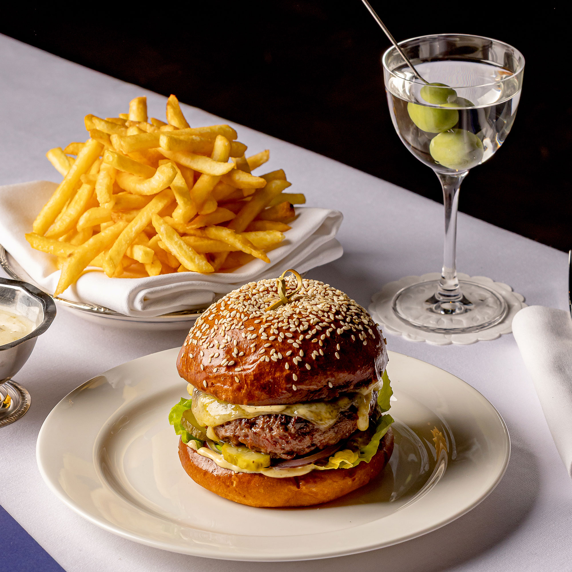 Just a beautiful burger and chips