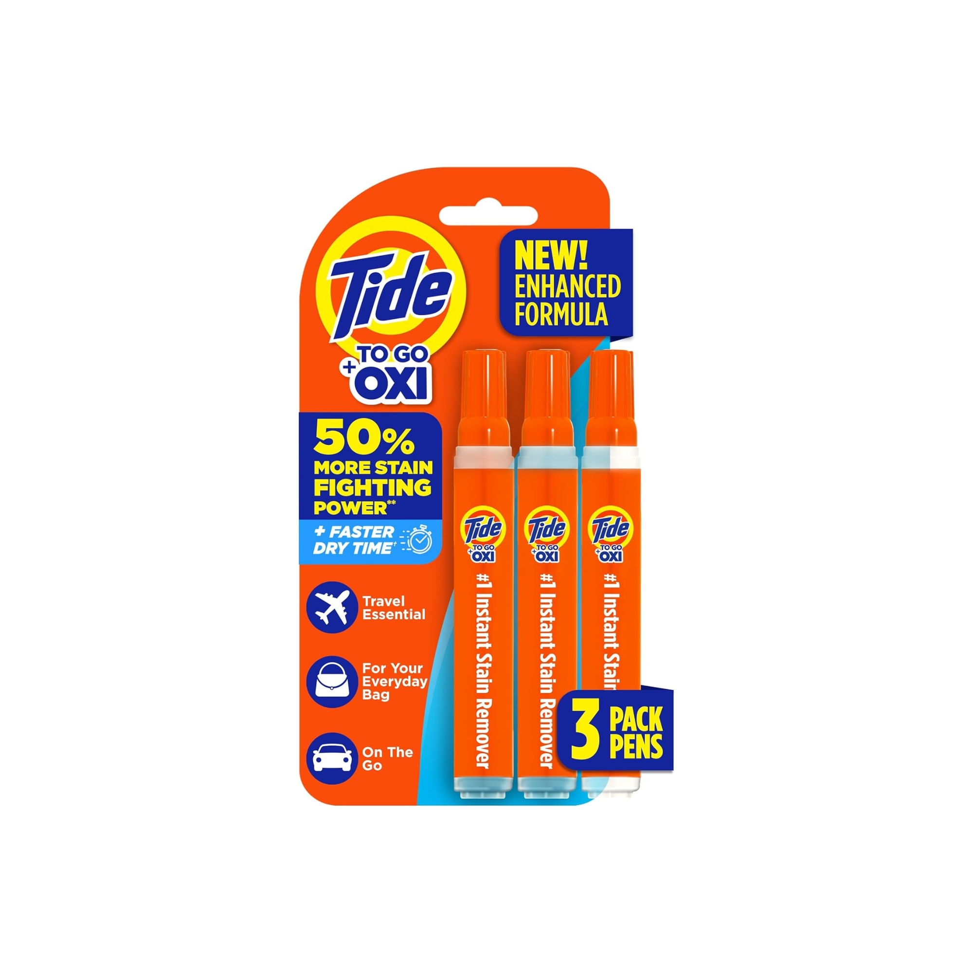 Tide Stain Remover in packaging against white background.
