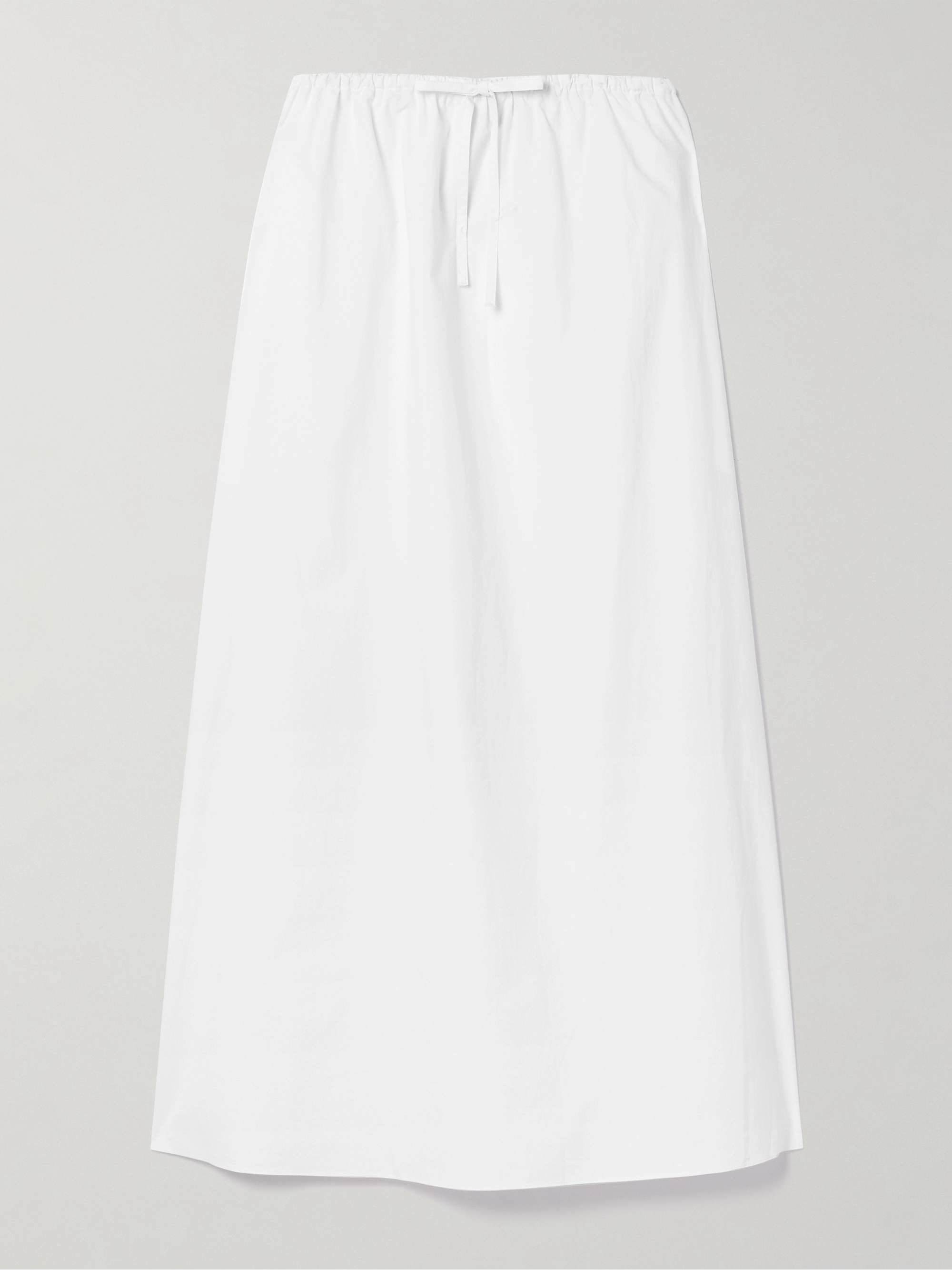 Organic Cotton-Poplin Midi Skirt