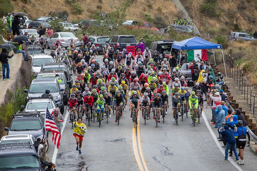 The peleton climbs during stage seven of the 2015 Amgen Tour of California