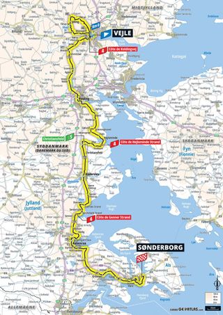 Route map for stage 3 of 2022 Tour de France