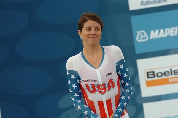 Evelyn Stevens (USA) on the podium in Limburg