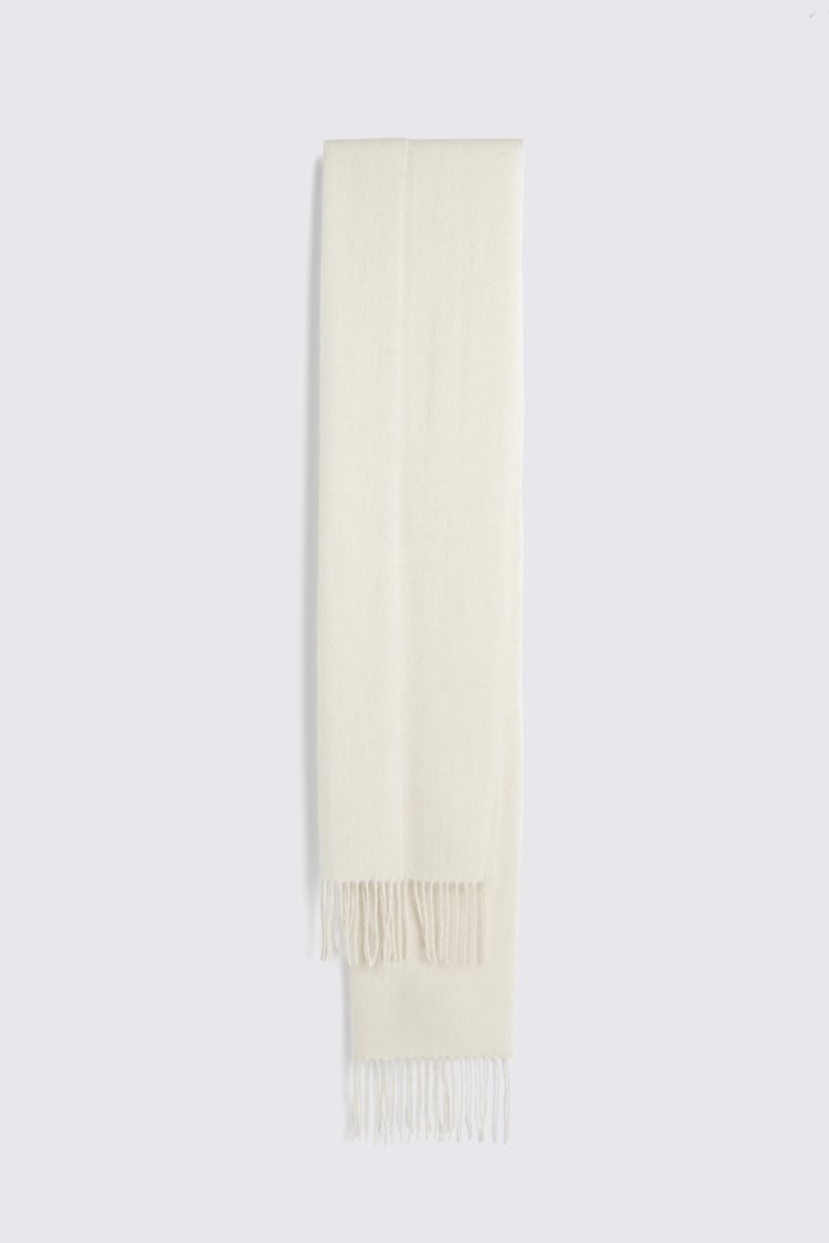 Winter White Cashmere Blend Scarf