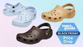Crocs compilation showing clogs in three different colors