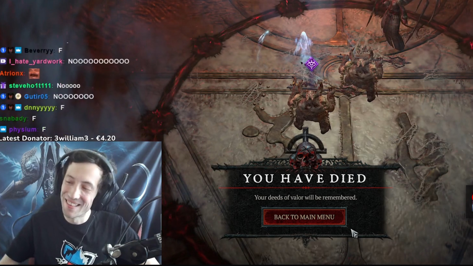 Hardcore modunda 100. seviyeye tek başına çıkan ilk Diablo 4 oyuncusu, oyunun en sert patronuna karşı verdiği mücadelede ölüyor