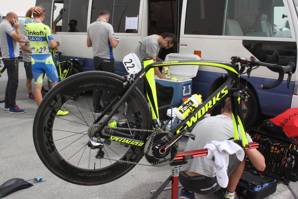 Bodnar's bike has some last minute changes made to it