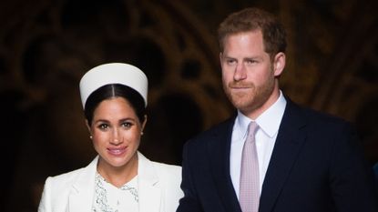 Prince Harry, Duke of Sussex and Meghan, Duchess of Sussex attend the Commonwealth Day service at Westminster Abbe6 on March 11, 2019 in London, England