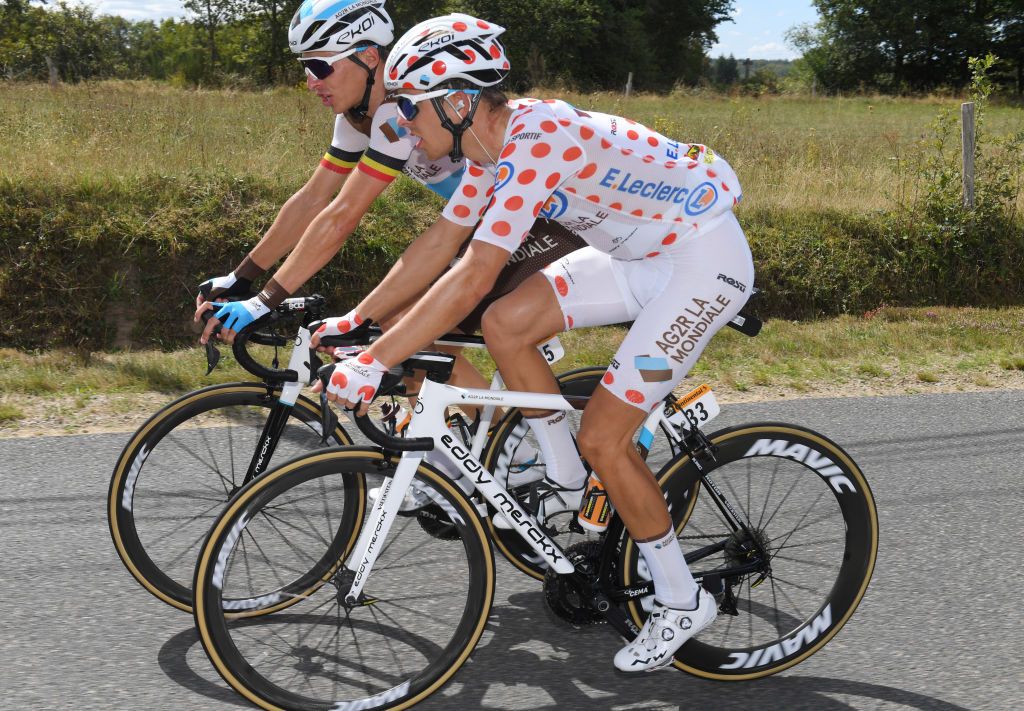 SARRAN CORRZE FRANCE SEPTEMBER 10 Oliver Naesen of Belgium and Team Ag2R La Mondiale Benoit Cosnefroy of France and Team Ag2R La Mondiale Polka Dot Mountain Jersey during the 107th Tour de France 2020 Stage 12 a 218km stage from Chauvigny to Sarran Corrze 658m TDF2020 LeTour on September 10 2020 in Sarran Corrze France Photo by Tim de WaeleGetty Images