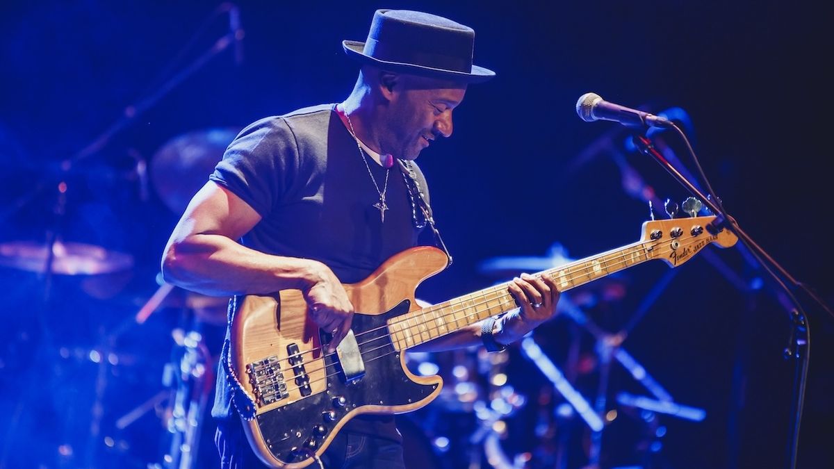 Marcus Miller performs on stage at Teatro Nuevo Apolo on May 28, 2019 in Madrid, Spain.