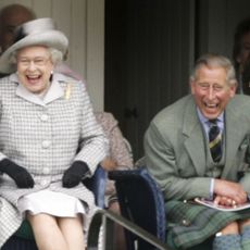 Queen Elizabeth II, King Charles, and Queen Camilla burst out laughing