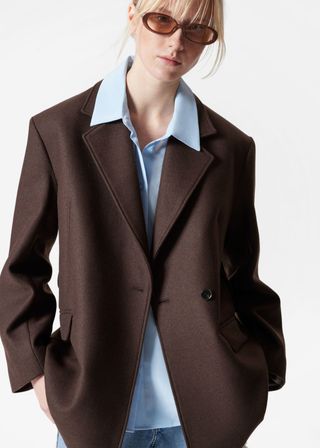 Tie-Belt Wool Blazer