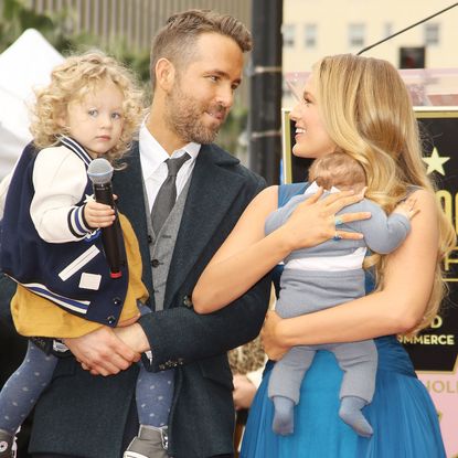 Ryan Reynolds and Blake Lively with their, children attend the ceremony honoring actor Ryan Reynolds with a Star on The Hollywood Walk of Fame held on December 15, 2016 in Hollywood, California.
