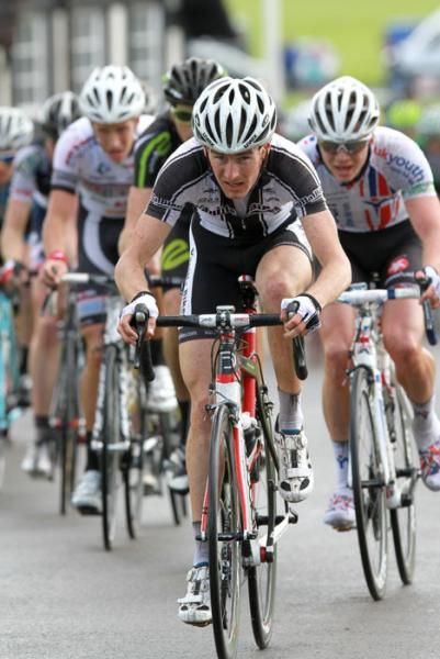 Ben Greenwood (Vanilla Bikes) takes up the challenge on the front as the early attacks start