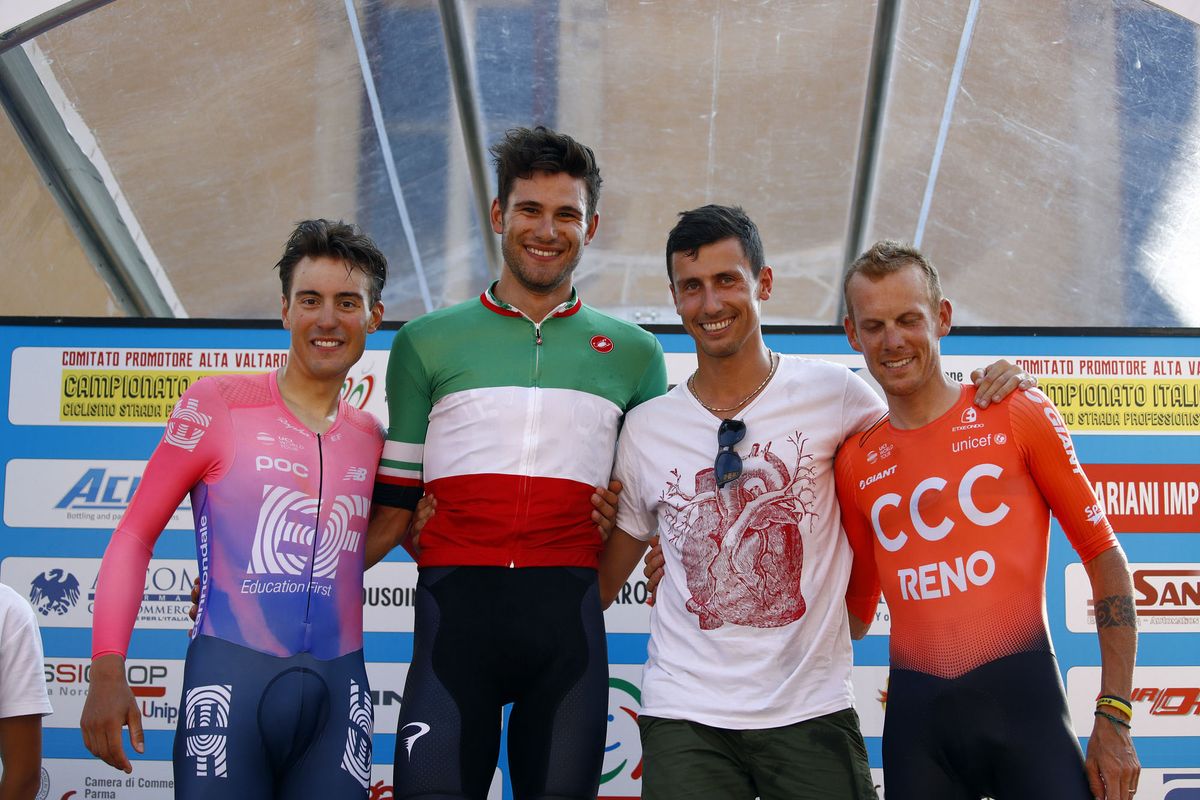 Alberto Bettiol, Filippo Ganna, Adriano Malori and Alessandro De Marchi