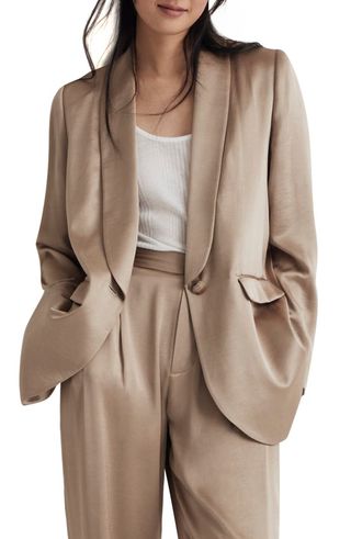 Oversize Satin Blazer