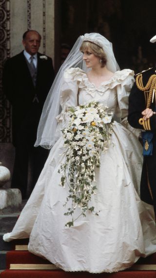 Princess Diana at St Paul's Cathedral on her wedding day