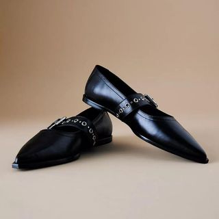 Black ballet flats with buckles from Anthropologie