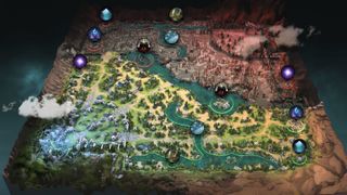 The Dota 2 map with the changes featured in the Wandering Waters update.