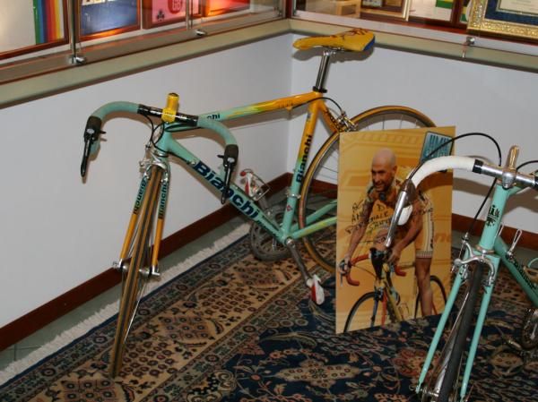 Pantani's machine - and his memory - live on in a corner of Bianchi's private museum.