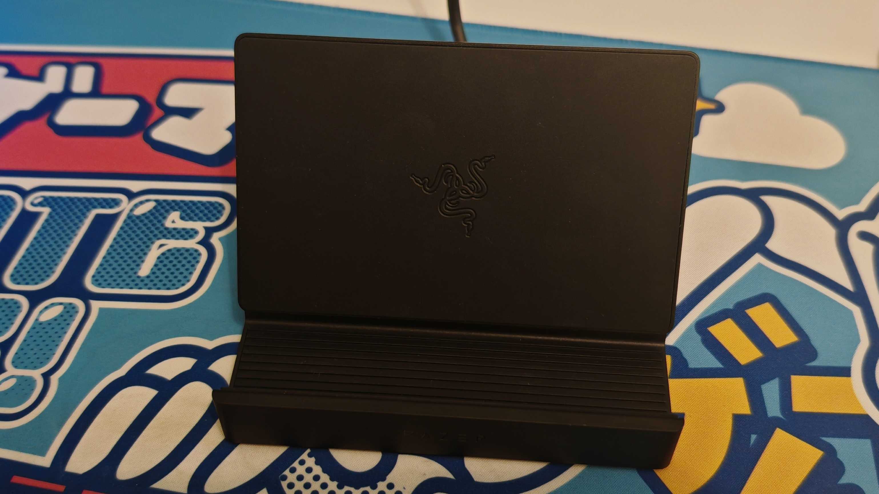 The unfolded Razer Handheld Dock Chroma.