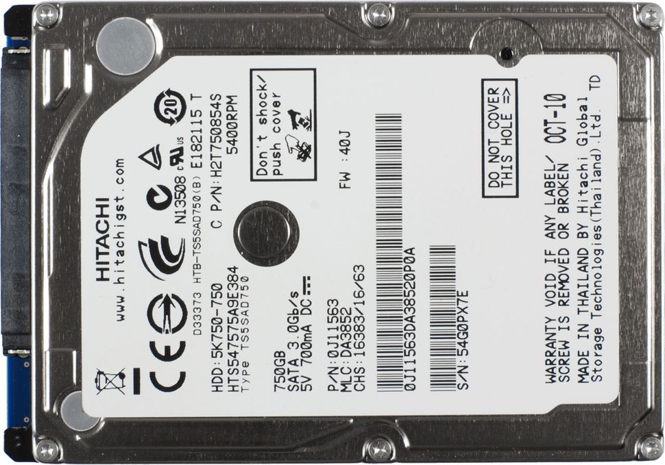 Hitachi Travelstar 5K750 HTS547575A9E384 (750 GB) - Six 2.5” High ...