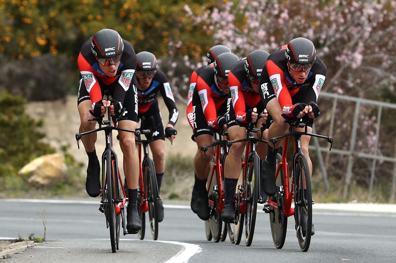 BMC Racing on the way to victory in stage 3 of the Volta a la Comunitat Valenciana