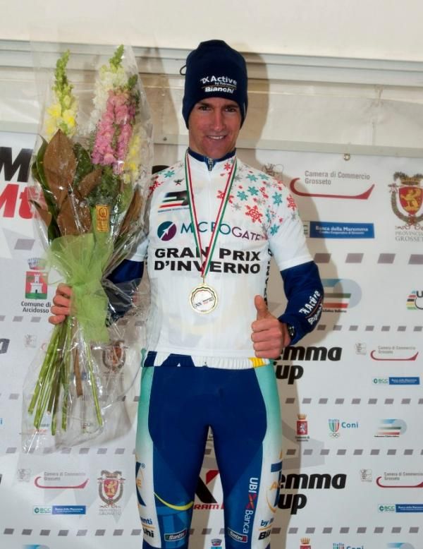 Gerhard Kerschbaumer (TX Active Bianchi) on the podium as the top U23 racer.
